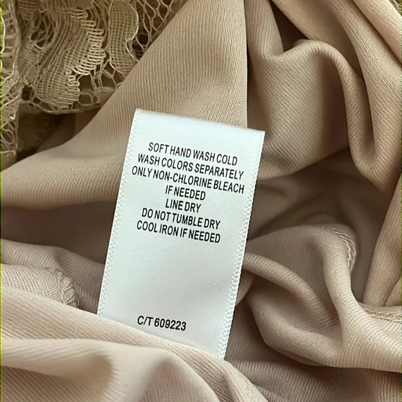 Taylor | midi Lace cream/tan empire waist dress Women size 8 Western Boho tiered - Picture 12 of 13